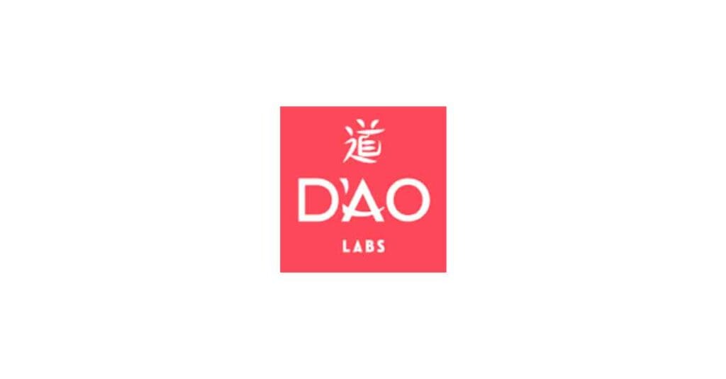 A red square with the word dao labs written in white.