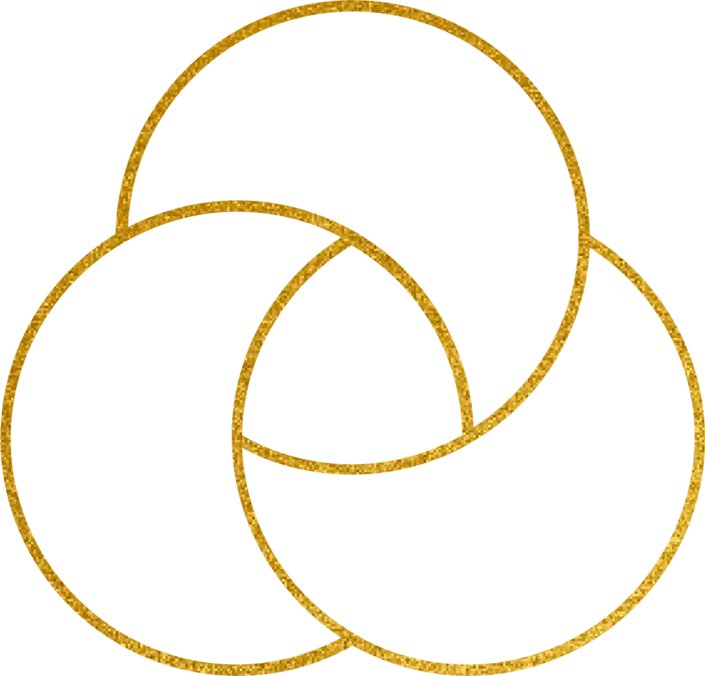 A green background with three circles in the middle.